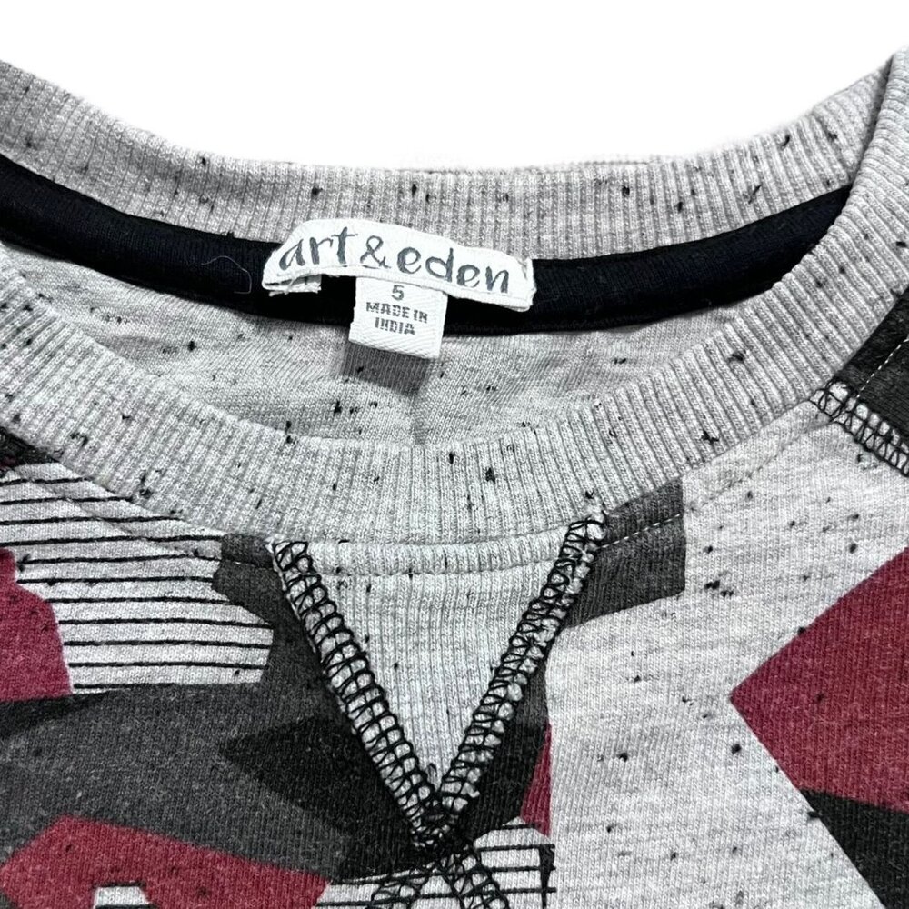Art & Eden Sz 5 Red Black Grey Camouflage Sweatshirt - Picture 4 of 4